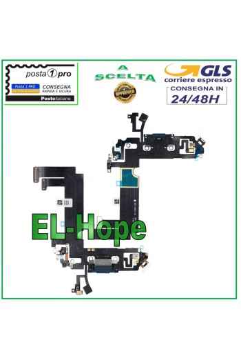 CONECTOR DE CARGA PARA APPLE iPhone 12 MINI PLANO FLEX MICRÓFONO CARGA USB AZUL