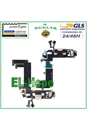 Conector de carga Apple iPhone 12 Mini Flat Flex Micrófono USB Carga Blanco