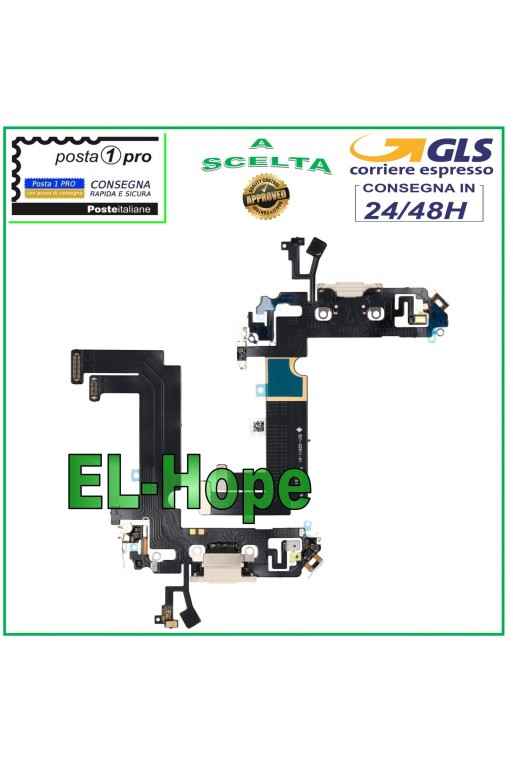 Conector de carga Apple iPhone 12 Mini Flat Flex Micrófono USB Carga Blanco