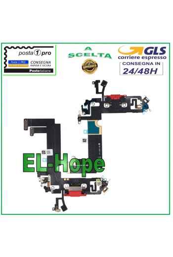 CONECTOR DE CARGA APPLE iPhone 12 MINI PLANO FLEX MICRÓFONO CARGA USB ROJO