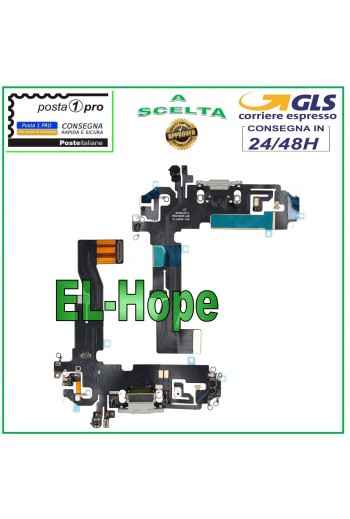 CONECTOR DE CARGA APPLE iPhone 12 PRO PLANO FLEXIBLE MICRÓFONO DE CARGA USB BLANCO