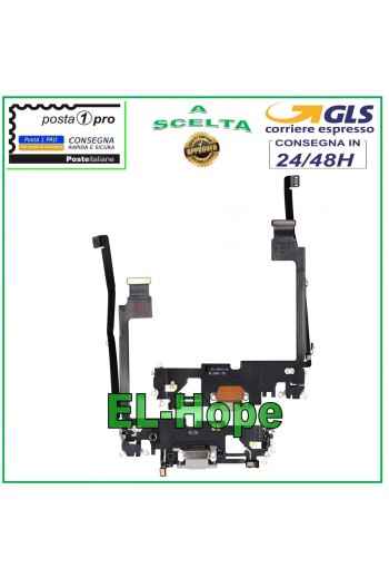 CONECTOR DE CARGA APPLE iPhone 12 PRO MAX FLAT FLEX MICRÓFONO CARGA BLANCO