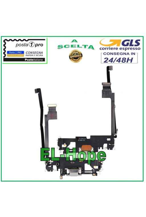 CONECTOR DE CARGA APPLE iPhone 12 PRO MAX FLAT FLEX MICRÓFONO CARGA BLANCO