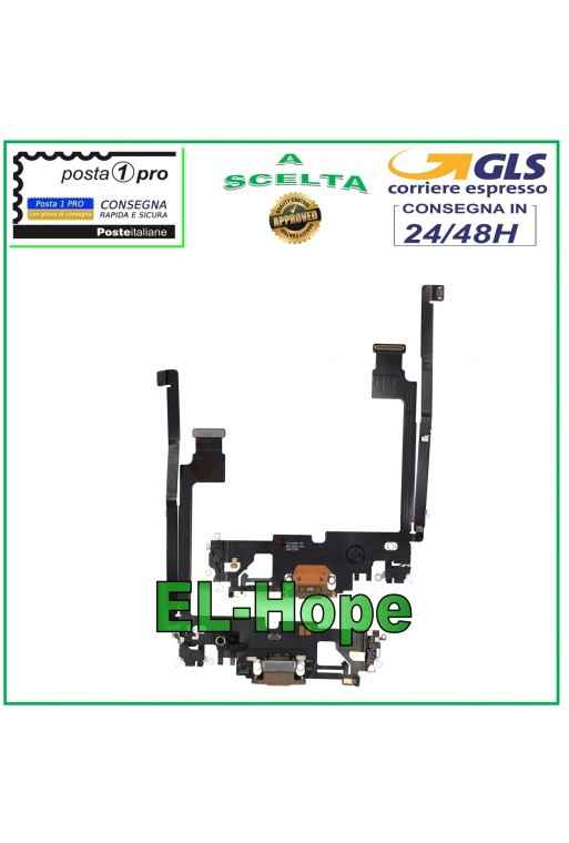 CONECTOR DE CARGA APPLE iPhone 12 PRO MAX FLAT FLEX MICRÓFONO CARGA DORADO