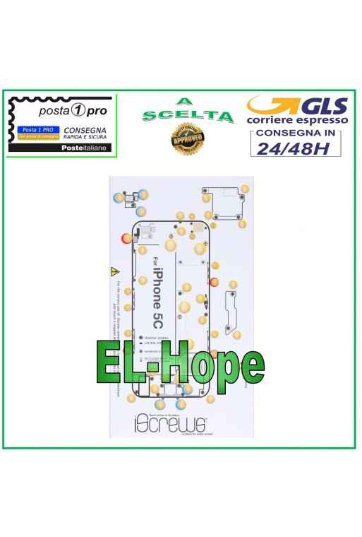 ISCREWS MAP TORNILLO CARCASA ALMOHADILLA ILUSTRADA PARA DESMONTAJE APPLE IPHONE 5C