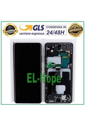 PANTALLA LCD CON MARCO 100% ORIGINAL SAMSUNG GALAXY S21 ULTRA SM-G998 TÁCTIL NEGRO