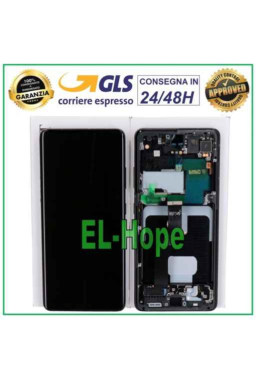 PANTALLA LCD CON MARCO 100% ORIGINAL SAMSUNG GALAXY S21 ULTRA SM-G998 TÁCTIL NEGRO
