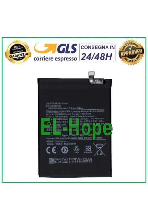 Batería BN46 para Xiaomi Redmi Note 6 / Note 8 M1908C3J / 8T M1908C3XG 4000 mAh