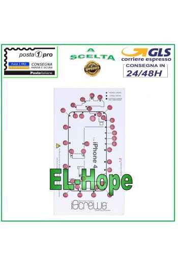 ISCREWS MAP TORNILLO CARCASA ALMOHADILLA ILUSTRADA PARA DESMONTAJE APPLE IPHONE 4