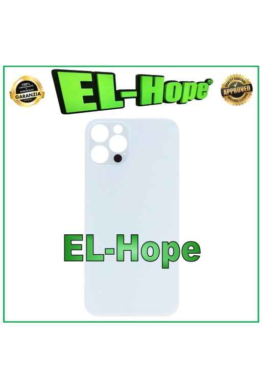 CUBIERTA TRASERA DE CRISTAL CUBIERTA DE BATERÍA PARA IPHONE 12 PRO AGUJERO GRANDE PLATA