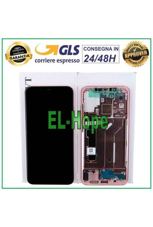 PANTALLA LCD TÁCTIL ORIGINAL + MARCO XIAOMI MI8 MI 8 M1803E1A M1803E1C CRISTAL ROSA