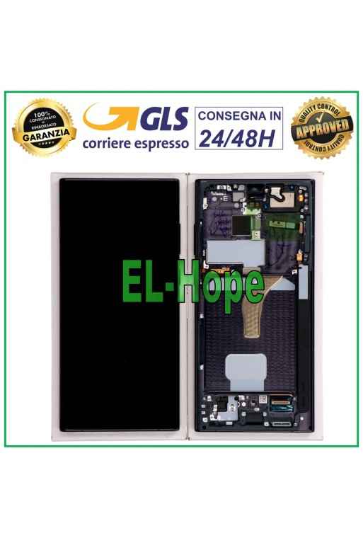 MARCO ORIGINAL PANTALLA LCD SAMSUNG GALAXY S22 ULTRA SM-S908 PANTALLA TÁCTIL NEGRO