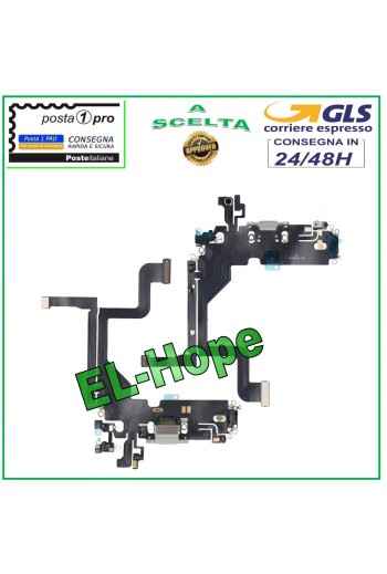 CONECTOR DE CARGA APPLE iPhone 13 PRO PLANO FLEXIBLE MICRÓFONO DE CARGA USB BLANCO