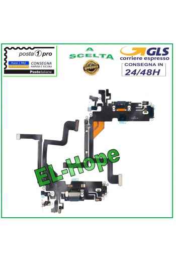 CONECTOR DE CARGA APPLE iPhone 13 PRO FLAT FLEX MICRÓFONO DE CARGA USB AZUL