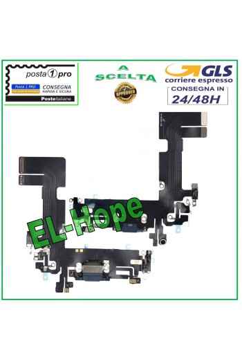 CONECTOR DE CARGA APPLE iPhone 13 FLAT FLEX MICRÓFONO DE CARGA LIGHTNING AZUL