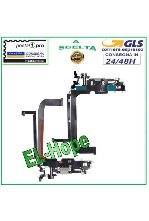CONECTOR DE CARGA APPLE iPhone 13 PRO MAX FLAT FLEX MICRÓFONO DE CARGA BLANCO