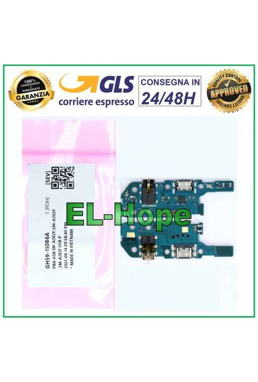 CONECTOR DE CARGA ORIGINAL PARA BASE DE CARGA SAMSUNG GALAXY A20E SM A202F 100% SERVICIO