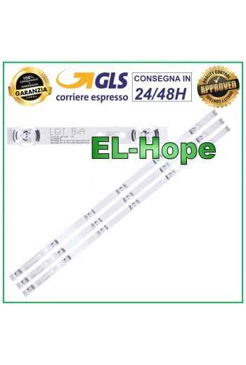KIT 3 BARRAS DE TIRAS 6 LED TV LG 32 LGIT B+A LB141B LB142A XNOTEK TIPO A/B REV0.2