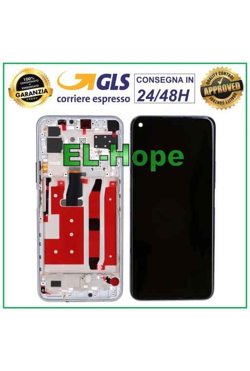 MARCO DE PANTALLA TÁCTIL PARA HUAWEI P40 LITE 5G CDY-NX9A PANTALLA DE CRISTAL PLATA
