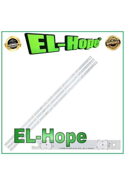 KIT DE 3 BARRAS DE 8 LED PARA TV DE 43 TCL TOT-43D2900-3X8-3030C 43D2900 43DP608 U43P6046