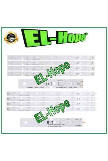 KIT 8 BARRAS 6 LEDS PARA TV 39 TOSHIBA SVT390A12 / SVT390A05 / SVT400A94 /39L2300D