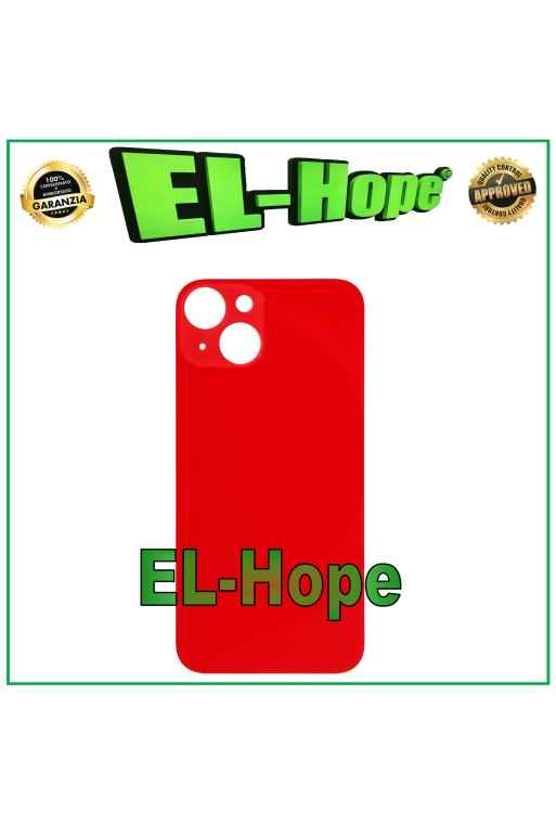 CUBIERTA TRASERA DE BATERÍA DE CRISTAL PARA IPHONE 14 CUBIERTA TRASERA AGUJERO GRANDE ROJO