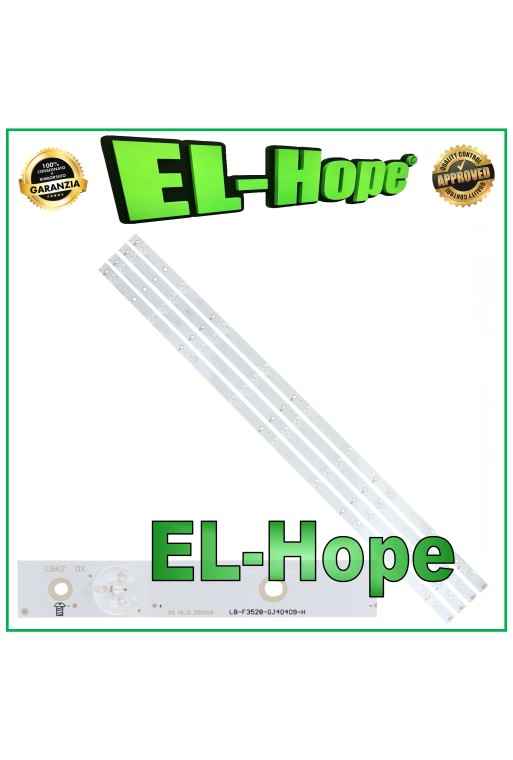 KIT 4 BARRAS 9 LED PARA TV PHILIPS 40 LB-F3528-GJ40409-H GJ-2K15-D2P5-400-D409