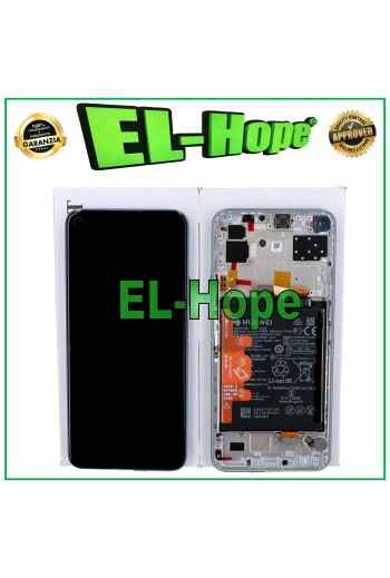 MARCO DE PANTALLA LCD ORIGINAL Y BATERÍA HUAWEI P40 LITE 5G CDY-NX9A TÁCTIL PLATA