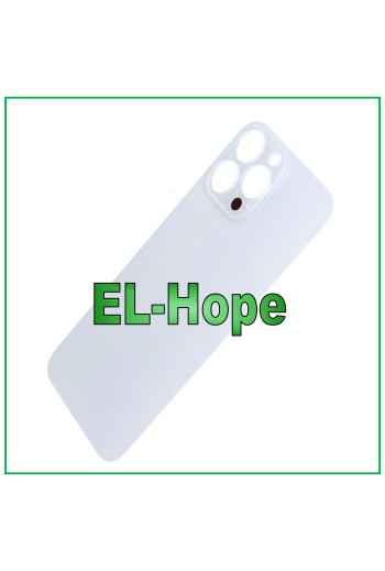 CUBIERTA TRASERA DE BATERÍA DE CRISTAL PARA IPHONE 13 PRO MAX BIG HOLE PLATA