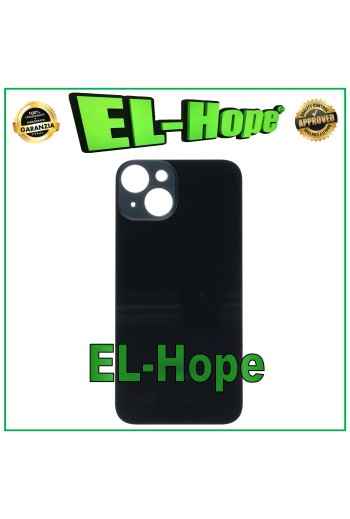 CUBIERTA TRASERA DE BATERÍA DE CRISTAL PARA IPHONE 14 BIG HOLE NEGRO MEDIANOCHE