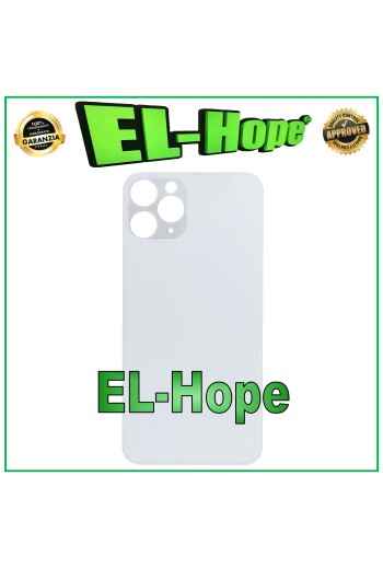 CUBIERTA TRASERA DE BATERÍA DE CRISTAL PARA IPHONE 11 PRO, AGUJERO GRANDE, PLATA
