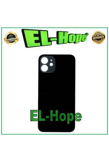 CUBIERTA TRASERA DE BATERÍA DE CRISTAL PARA IPHONE 12 CUBIERTA TRASERA CON AGUJERO GRANDE NEGRO