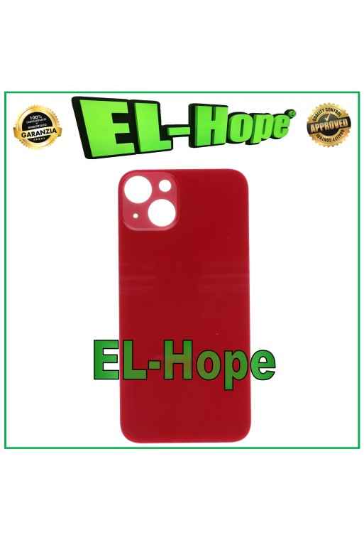 CUBIERTA TRASERA DE BATERÍA DE CRISTAL PARA IPHONE 13 CUBIERTA TRASERA AGUJERO GRANDE ROJO