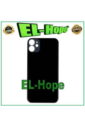 CUBIERTA TRASERA DE BATERÍA DE CRISTAL PARA IPHONE 11 CUBIERTA TRASERA CON AGUJERO GRANDE NEGRO