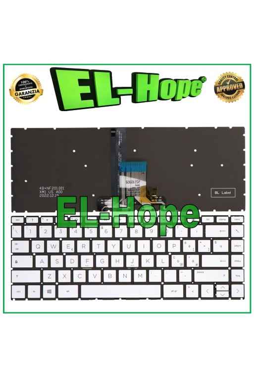 TECLADO ITALIANO PARA HP PAVILION 14-DK 14-DR 14S-DR RETROILUMINADO PLATEADO