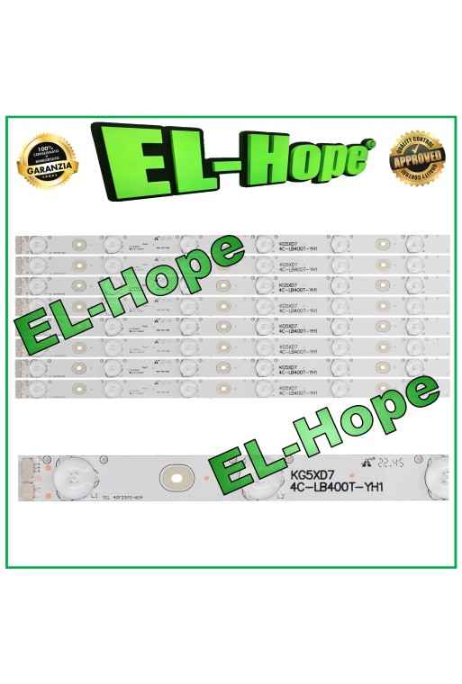 KIT DE 8 BARRAS DE 6 TIRAS LED PARA TV DE 40 TCL 4C-LB400T-YH1 KG5XD7 40F2370-6EA 399mm