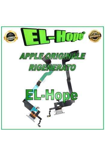 Conector de carga original Apple iPhone X reacondicionado plano blanco plateado