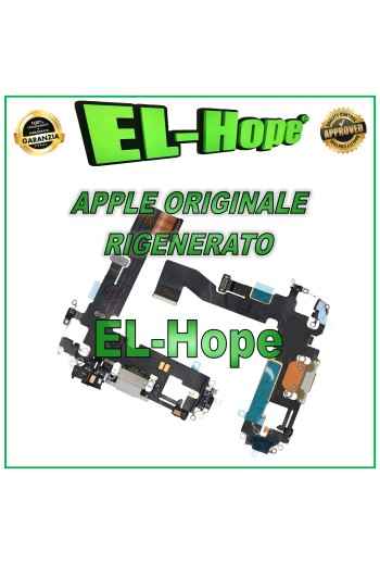 Conector de carga original Apple iPhone 12/12 Pro reacondicionado, plano y plateado.