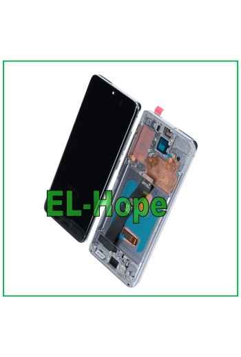 PANTALLA LCD OLED + MARCO PARA SAMSUNG GALAXY S20 SM-G980 G981 CRISTAL TÁCTIL GRIS
