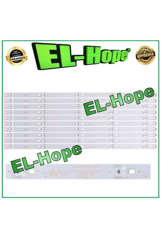 KIT DE 10 BARRAS DE 5 TIRAS LED PARA TV DE 55 BENQ 4/08-K55WD9-A211/N01 A2 K550WD93195069