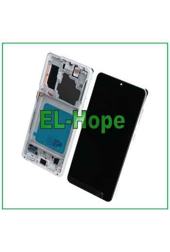 PANTALLA LCD CON MARCO OLED PARA SAMSUNG GALAXY S21 SM-G991 PANTALLA TÁCTIL CRISTAL BLANCO