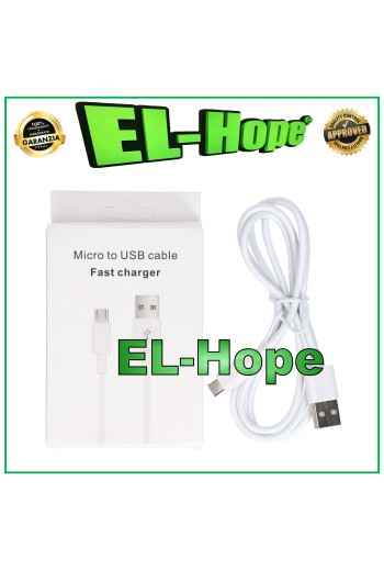 CABLE DE DATOS CABLE DE CARGA CARGADOR DE BATERÍA MICRO USB UNIVERSAL BLANCO 1 MT