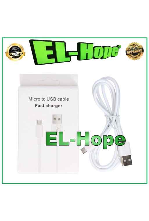 CABLE DE DATOS CABLE DE CARGA CARGADOR DE BATERÍA MICRO USB UNIVERSAL BLANCO 1 MT