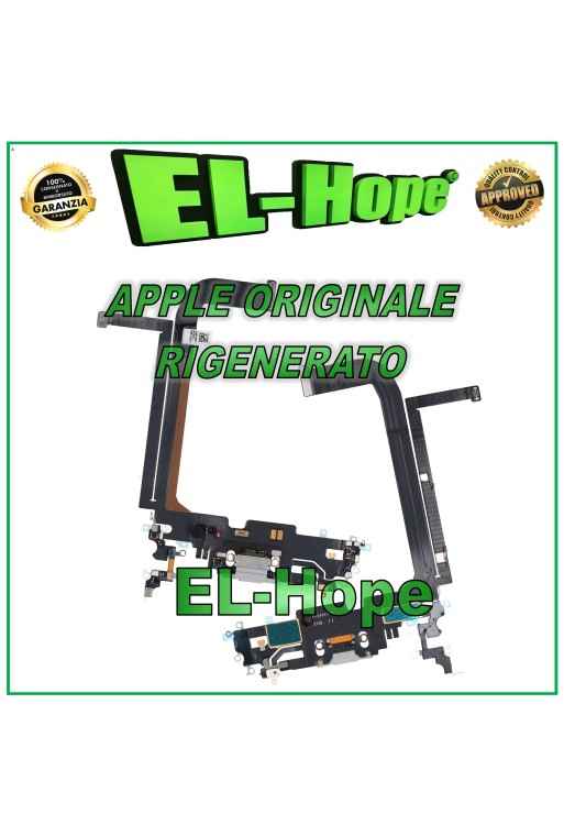 Conector de carga plano original Apple iPhone 13 Pro Max plateado reacondicionado