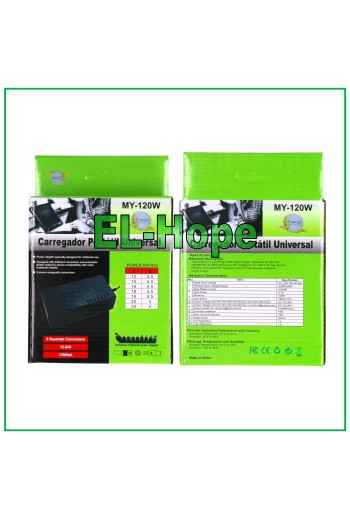 CARGADOR DE BATERÍA UNIVERSAL DE VIAJE PARA PC PORTÁTIL FUENTE DE ALIMENTACIÓN 120W 8 ADAPTADORES