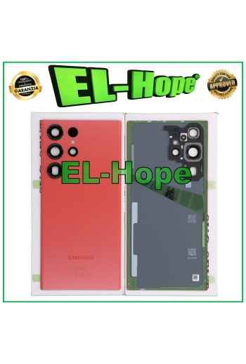 TAPA DE BATERÍA CUBIERTA DEL CUERPO ORIGINAL SAMSUNG GALAXY S23 ULTRA SM-S918 ROJO