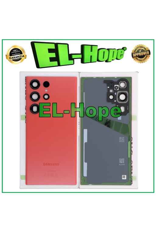 TAPA DE BATERÍA CUBIERTA DEL CUERPO ORIGINAL SAMSUNG GALAXY S23 ULTRA SM-S918 ROJO
