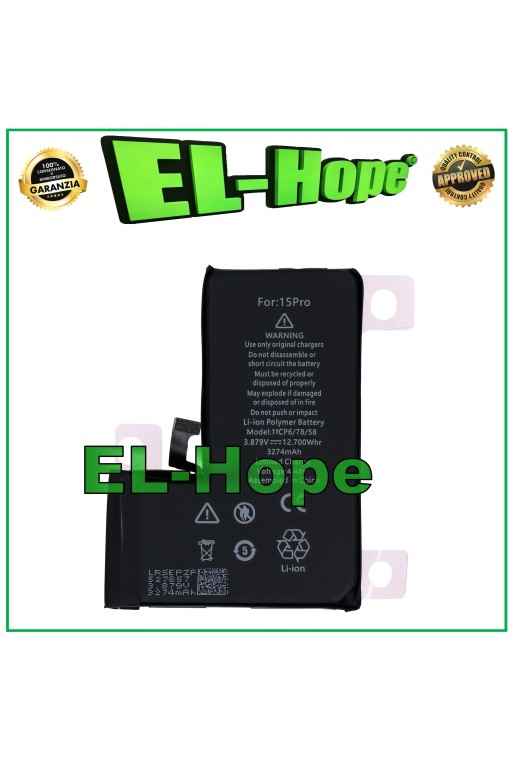 BATERÍA DE REPUESTO PARA IPHONE 15 PRO 3274 mAh 4.47V A3102