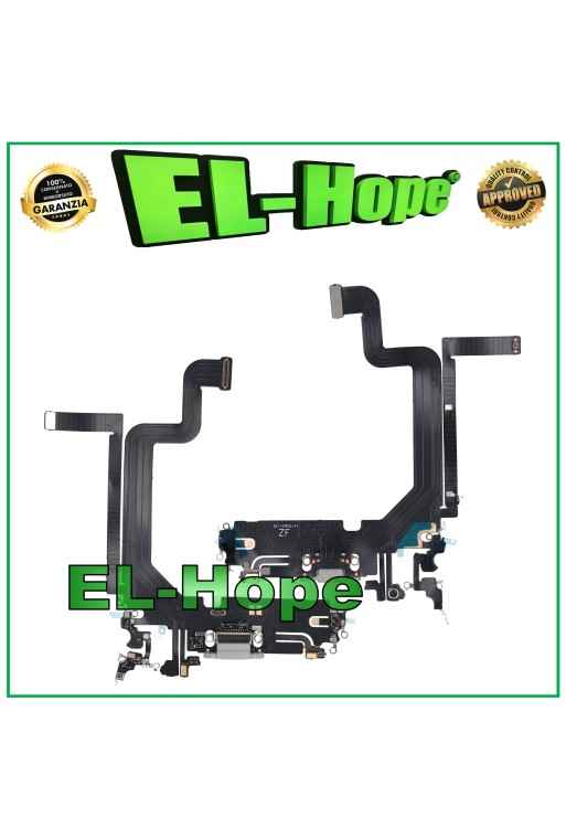 CONECTOR DE CARGA APPLE iPhone 14 PRO MAX FLAT FLEX MICRÓFONO DE CARGA BLANCO