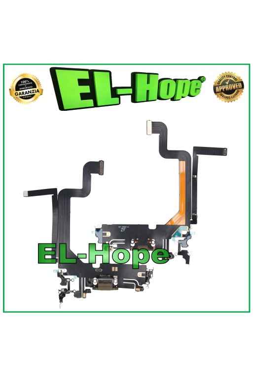 CONECTOR DE CARGA APPLE iPhone 14 PRO MAX FLAT FLEX MICRÓFONO CARGA DORADO